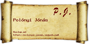 Polónyi Jónás névjegykártya